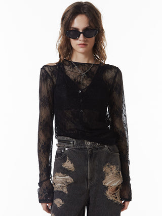 SLIT CUTTING LACE TOPS