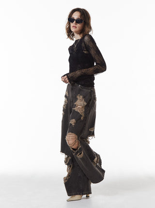 SLIT CUTTING LACE TOPS
