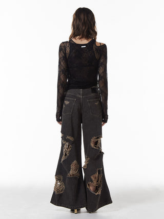 SLIT CUTTING LACE TOPS
