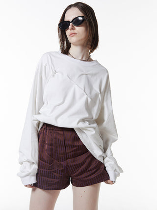 JOSEMOON SATIN STRIPE SHORT PANTS