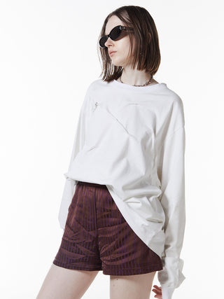 JOSEMOON SATIN STRIPE SHORT PANTS