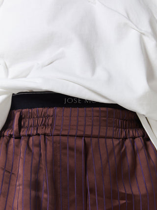 JOSEMOON SATIN STRIPE SHORT PANTS