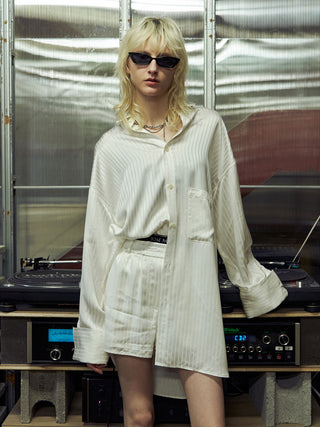 JOSEMOON SATIN STRIPE SHORT PANTS