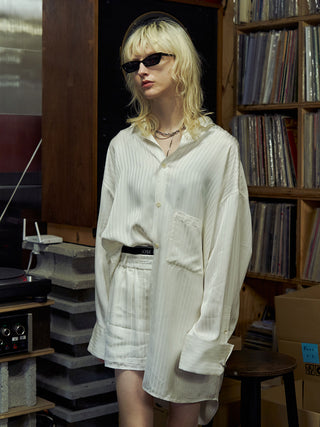 JOSEMOON SATIN STRIPE SHORT PANTS