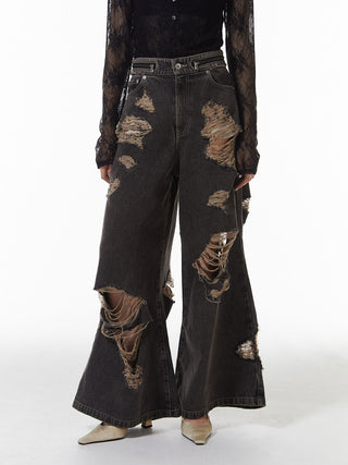 ZIP DAMAGE DENIM