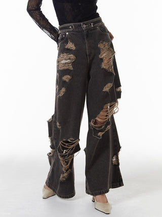 ZIP DAMAGE DENIM