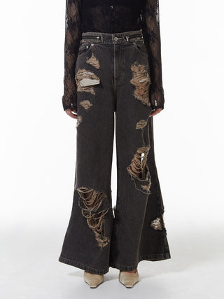 ZIP DAMAGE DENIM