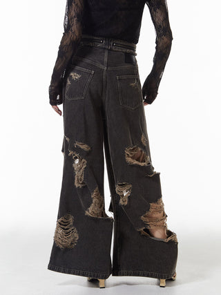ZIP DAMAGE DENIM