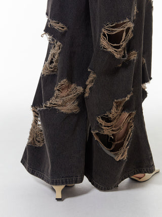ZIP DAMAGE DENIM