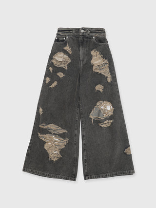 ZIP DAMAGE DENIM