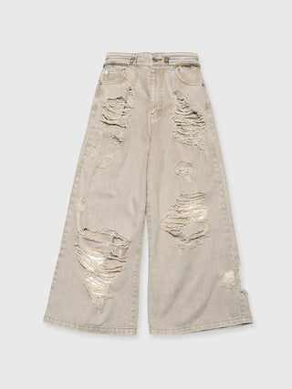 ZIP DAMAGE DENIM