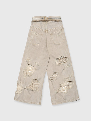 ZIP DAMAGE DENIM