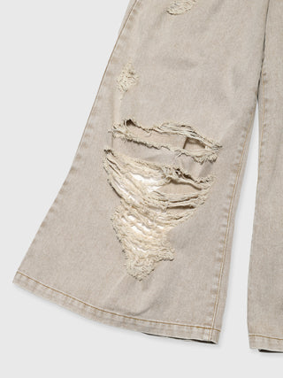 ZIP DAMAGE DENIM