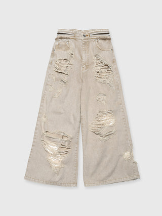 ZIP DAMAGE DENIM