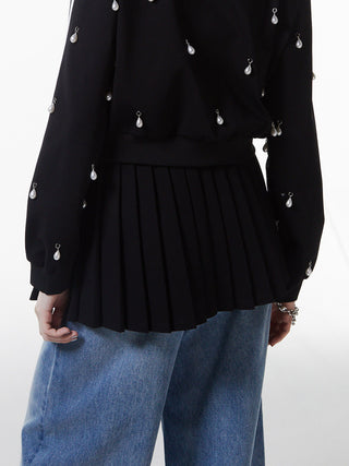 JOSEMOON JERSEY PLEATED SKIRT