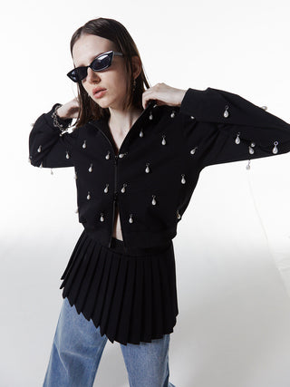 JOSEMOON JERSEY PLEATED SKIRT