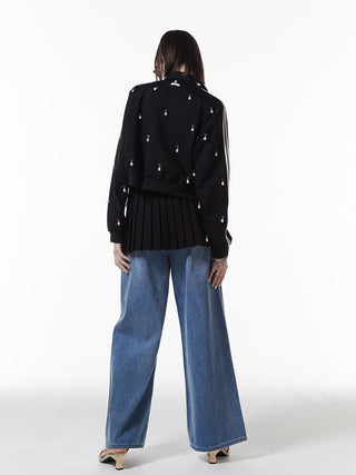 JOSEMOON JERSEY PLEATED SKIRT