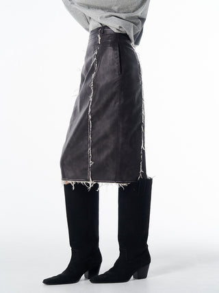 FAUX LEATHER TIGHT SKIRT
