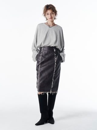 FAUX LEATHER TIGHT SKIRT