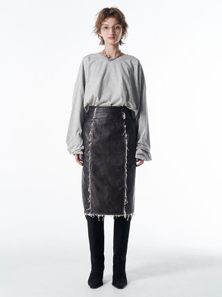 FAUX LEATHER TIGHT SKIRT