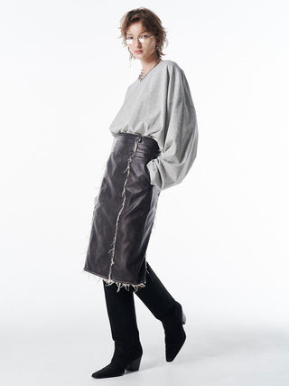 FAUX LEATHER TIGHT SKIRT