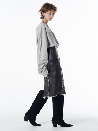 FAUX LEATHER TIGHT SKIRT