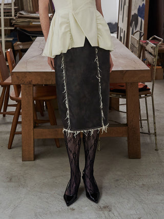 FAUX LEATHER TIGHT SKIRT