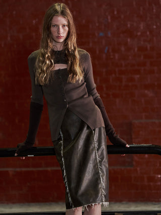 FAUX LEATHER TIGHT SKIRT