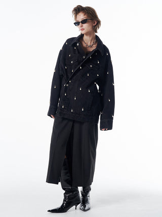 LACE TRIM WOOL DRESS