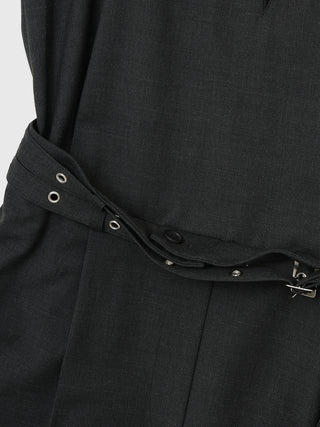 LACE TRIM WOOL DRESS