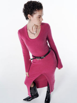SLIT KNIT DRESS