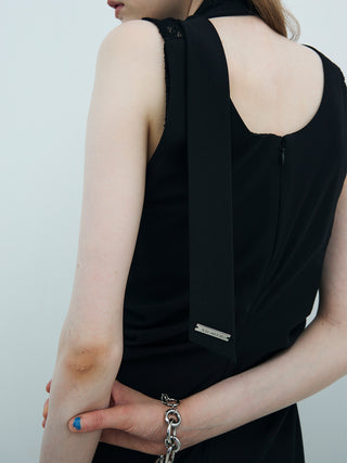 TIE NECK MINI DRESS