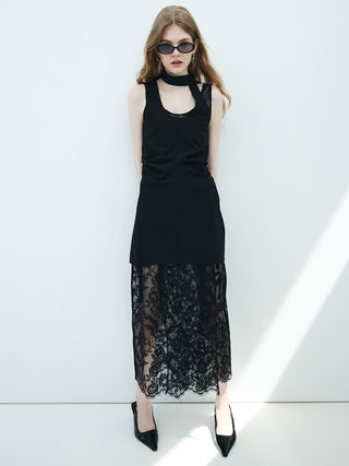 TIE NECK MINI DRESS