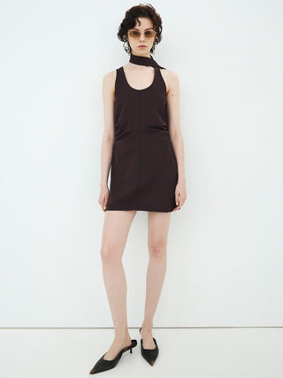 TIE NECK MINI DRESS