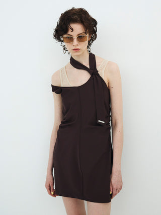 TIE NECK MINI DRESS