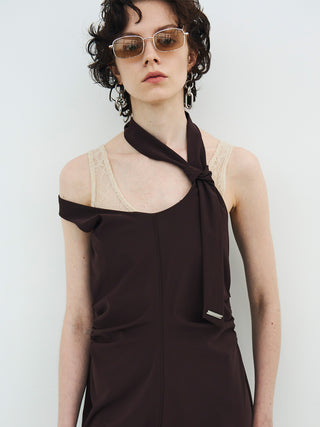 TIE NECK MINI DRESS