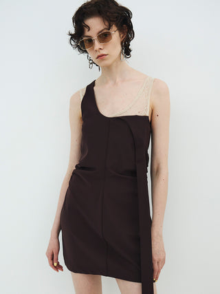 TIE NECK MINI DRESS