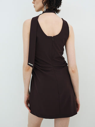 TIE NECK MINI DRESS