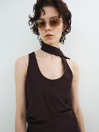 TIE NECK MINI DRESS