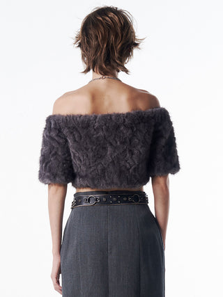 FUR OFFSHOULDER TOPS
