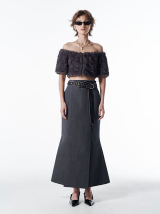 FUR OFFSHOULDER TOPS