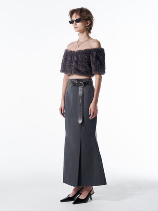 FUR OFFSHOULDER TOPS