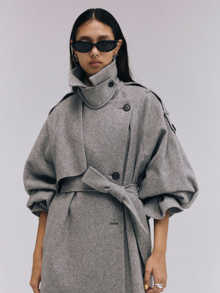 WOOL COMFORTABLE TRENCH COAT