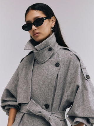 WOOL COMFORTABLE TRENCH COAT