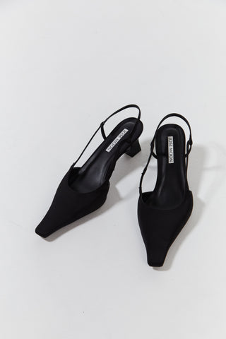 SLINGBACK SATIN  PUMPS