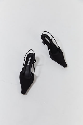 SLINGBACK SATIN  PUMPS
