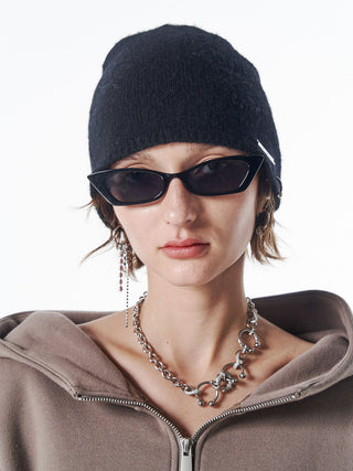 KNIT PIRCED BEANIE