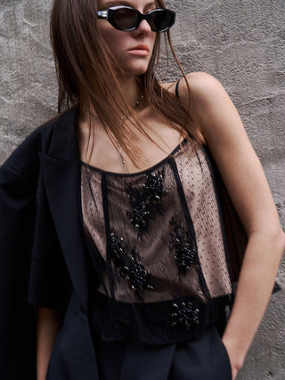 PANEL CUT LACE CAMISOLE