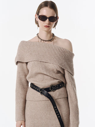 OFF SHOULDER BULKY KNIT