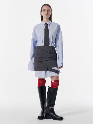 LOW WEST CUTTING MINI SKIRT